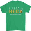 I Need a Huge Glass of Beer Funny Alcohol Mens T-Shirt Cotton Gildan Irish Green