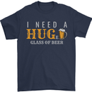 I Need a Huge Glass of Beer Funny Alcohol Mens T-Shirt Cotton Gildan Navy Blue