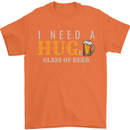 I Need a Huge Glass of Beer Funny Alcohol Mens T-Shirt Cotton Gildan Orange