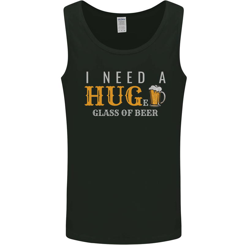 I Need a Huge Glass of Beer Funny Alcohol Mens Vest Tank Top Black