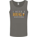 I Need a Huge Glass of Beer Funny Alcohol Mens Vest Tank Top Charcoal