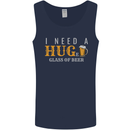 I Need a Huge Glass of Beer Funny Alcohol Mens Vest Tank Top Navy Blue