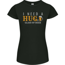 I Need a Huge Glass of Beer Funny Alcohol Womens Petite Cut T-Shirt Black