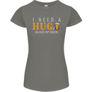 I Need a Huge Glass of Beer Funny Alcohol Womens Petite Cut T-Shirt Charcoal