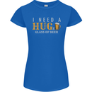 I Need a Huge Glass of Beer Funny Alcohol Womens Petite Cut T-Shirt Royal Blue