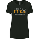 I Need a Huge Glass of Beer Funny Alcohol Womens Wider Cut T-Shirt Black
