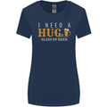 I Need a Huge Glass of Beer Funny Alcohol Womens Wider Cut T-Shirt Navy Blue