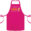 I Need a Huge Glass of Cider Funny Alcohol Cotton Apron 100% Organic Pink