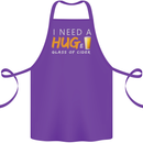 I Need a Huge Glass of Cider Funny Alcohol Cotton Apron 100% Organic Purple