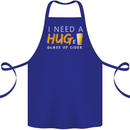 I Need a Huge Glass of Cider Funny Alcohol Cotton Apron 100% Organic Royal Blue