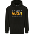 I Need a Huge Glass of Cider Funny Alcohol Mens 80% Cotton Hoodie Black