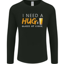 I Need a Huge Glass of Cider Funny Alcohol Mens Long Sleeve T-Shirt Black