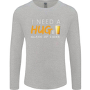 I Need a Huge Glass of Cider Funny Alcohol Mens Long Sleeve T-Shirt Sports Grey