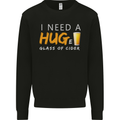I Need a Huge Glass of Cider Funny Alcohol Mens Sweatshirt Jumper Black