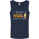 I Need a Huge Glass of Cider Funny Alcohol Mens Vest Tank Top Navy Blue