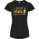 I Need a Huge Glass of Cider Funny Alcohol Womens Petite Cut T-Shirt Black