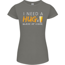I Need a Huge Glass of Cider Funny Alcohol Womens Petite Cut T-Shirt Charcoal