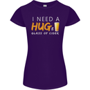 I Need a Huge Glass of Cider Funny Alcohol Womens Petite Cut T-Shirt Purple