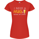 I Need a Huge Glass of Cider Funny Alcohol Womens Petite Cut T-Shirt Red