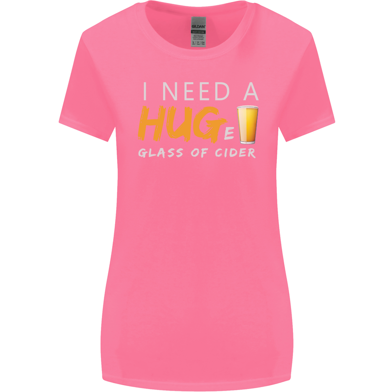 I Need a Huge Glass of Cider Funny Alcohol Womens Wider Cut T-Shirt Azalea