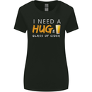 I Need a Huge Glass of Cider Funny Alcohol Womens Wider Cut T-Shirt Black