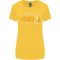 I Need a Huge Glass of Cider Funny Alcohol Womens Wider Cut T-Shirt Yellow
