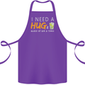 I Need a Huge Glass of Gin & Tonic Funny Cotton Apron 100% Organic Purple