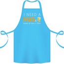 I Need a Huge Glass of Gin & Tonic Funny Cotton Apron 100% Organic Turquoise