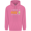 I Need a Huge Glass of Gin & Tonic Funny Mens 80% Cotton Hoodie Azelea