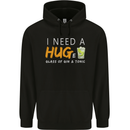 I Need a Huge Glass of Gin & Tonic Funny Mens 80% Cotton Hoodie Black