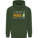 I Need a Huge Glass of Gin & Tonic Funny Mens 80% Cotton Hoodie Forest Green