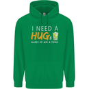 I Need a Huge Glass of Gin & Tonic Funny Mens 80% Cotton Hoodie Irish Green