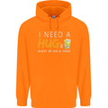 I Need a Huge Glass of Gin & Tonic Funny Mens 80% Cotton Hoodie Orange