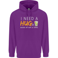 I Need a Huge Glass of Gin & Tonic Funny Mens 80% Cotton Hoodie Purple