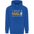 I Need a Huge Glass of Gin & Tonic Funny Mens 80% Cotton Hoodie Royal Blue