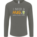 I Need a Huge Glass of Gin & Tonic Funny Mens Long Sleeve T-Shirt Charcoal