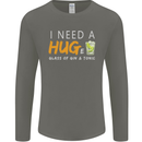 I Need a Huge Glass of Gin & Tonic Funny Mens Long Sleeve T-Shirt Charcoal