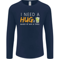 I Need a Huge Glass of Gin & Tonic Funny Mens Long Sleeve T-Shirt Navy Blue