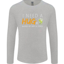 I Need a Huge Glass of Gin & Tonic Funny Mens Long Sleeve T-Shirt Sports Grey