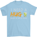 I Need a Huge Glass of Gin & Tonic Funny Mens T-Shirt Cotton Gildan Light Blue