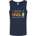 I Need a Huge Glass of Gin & Tonic Funny Mens Vest Tank Top Navy Blue