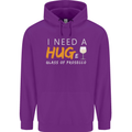I Need a Huge Glass of Prosecco Funny Mens 80% Cotton Hoodie Purple