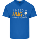 I Need a Huge Glass of Prosecco Funny Mens V-Neck Cotton T-Shirt Royal Blue