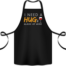 I Need a Huge Glass of Red Wine Funny Cotton Apron 100% Organic Black