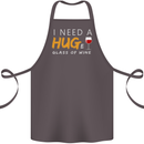 I Need a Huge Glass of Red Wine Funny Cotton Apron 100% Organic Dark Grey