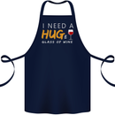 I Need a Huge Glass of Red Wine Funny Cotton Apron 100% Organic Navy Blue