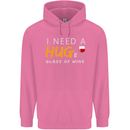 I Need a Huge Glass of Red Wine Funny Mens 80% Cotton Hoodie Azelea