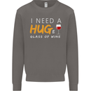 I Need a Huge Glass of Red Wine Funny Mens Sweatshirt Jumper Charcoal