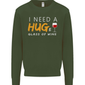 I Need a Huge Glass of Red Wine Funny Mens Sweatshirt Jumper Forest Green