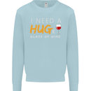 I Need a Huge Glass of Red Wine Funny Mens Sweatshirt Jumper Light Blue